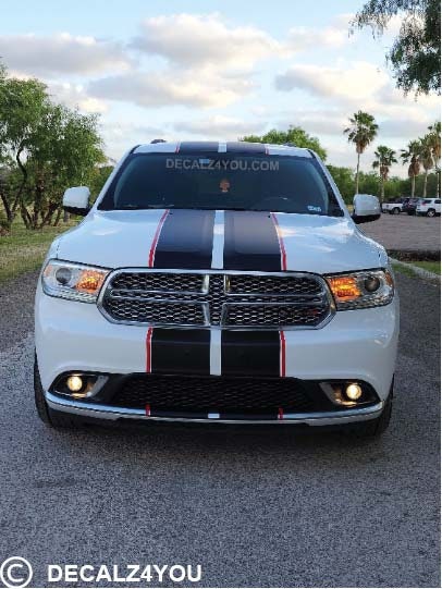 Dual 10" Racing Stripes No Hood Scoop (PRE-CUT) Durango 2014-2025.