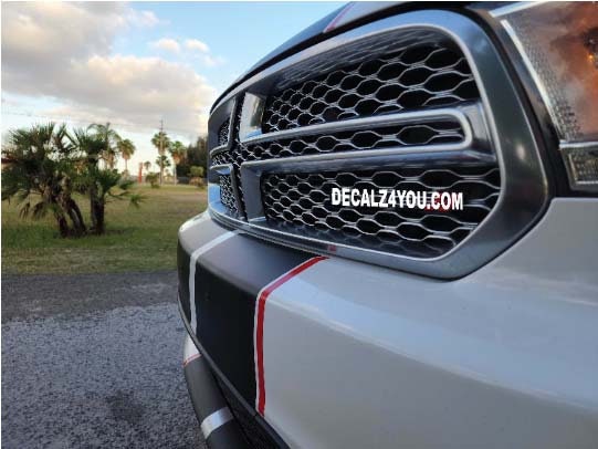 Dual 10" Racing Stripes No Hood Scoop (PRE-CUT) Durango 2014-2025.