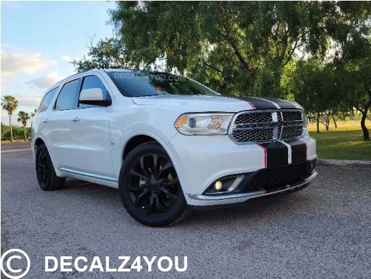 Dual 10" Racing Stripes No Hood Scoop (PRE-CUT) Durango 2014-2025.