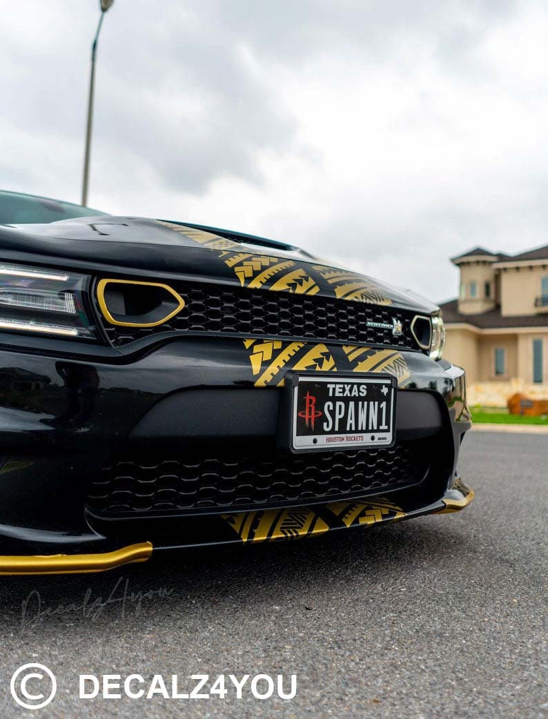 TRIBAL RACING Stripes Dual 10" For Charger (2015-2024) With Hood Scoop.