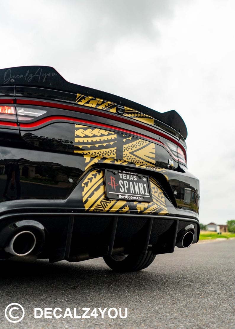 TRIBAL RACING Stripes Dual 10" For Charger (2015-2024) With Hood Scoop.