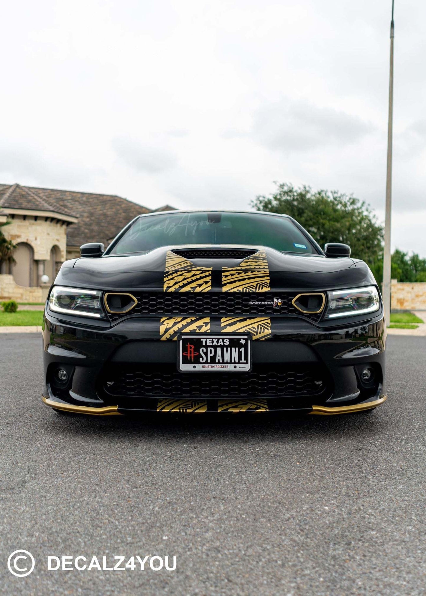 TRIBAL RACING Stripes Dual 10" For Charger (2015-2024) With Hood Scoop.