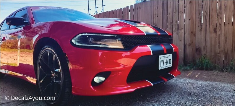 Award Winning Charger RACING Stripes Dual 10" & Pin Stripe/Graphic Sticker For Charger With Hood Scoop.