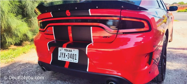 Award Winning Charger RACING Stripes Dual 10" & Pin Stripe/Graphic Sticker For Charger With Hood Scoop.