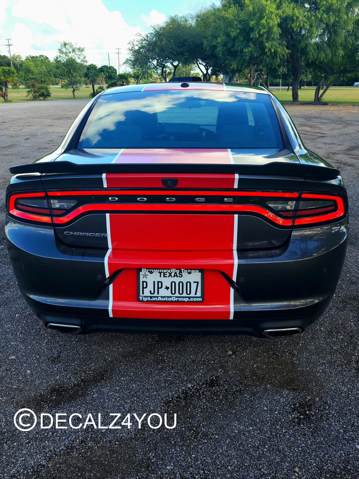 Charger RACING Stripe Graphic Sticker For Charger 2015-2024 To Current FLAT Hood.