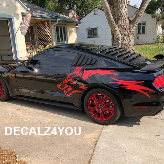 Mustang Coyote Head Wolf Outline- INCLUDES BOTH Sides.