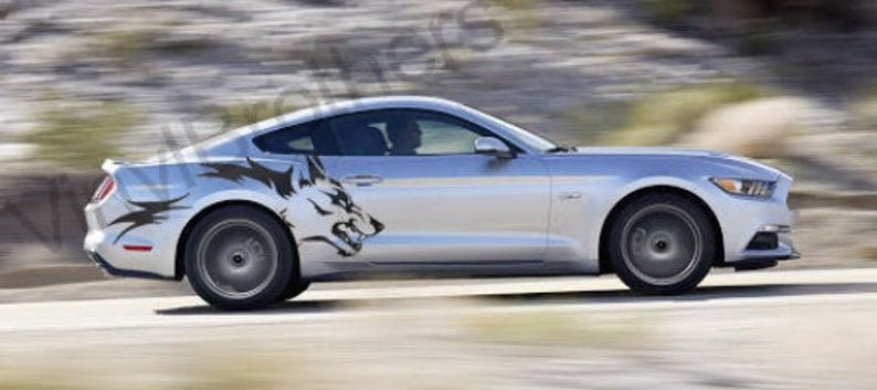 Mustang Coyote Head Wolf Outline- INCLUDES BOTH Sides.