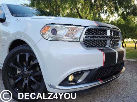 Dual 10" Racing Stripes No Hood Scoop (PRE-CUT) Durango 2014-2025.