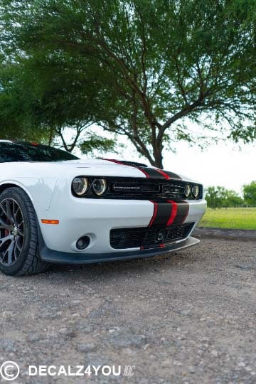 Challenger Racing Stripes Dual 10" For 2015-2024 Challenger with Hood Scoop.