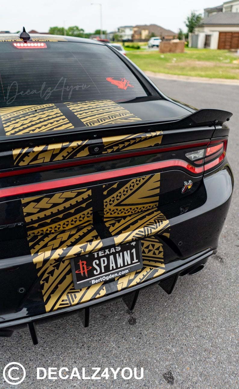 TRIBAL RACING Stripes Dual 10" For Charger (2015-2024) With Hood Scoop.