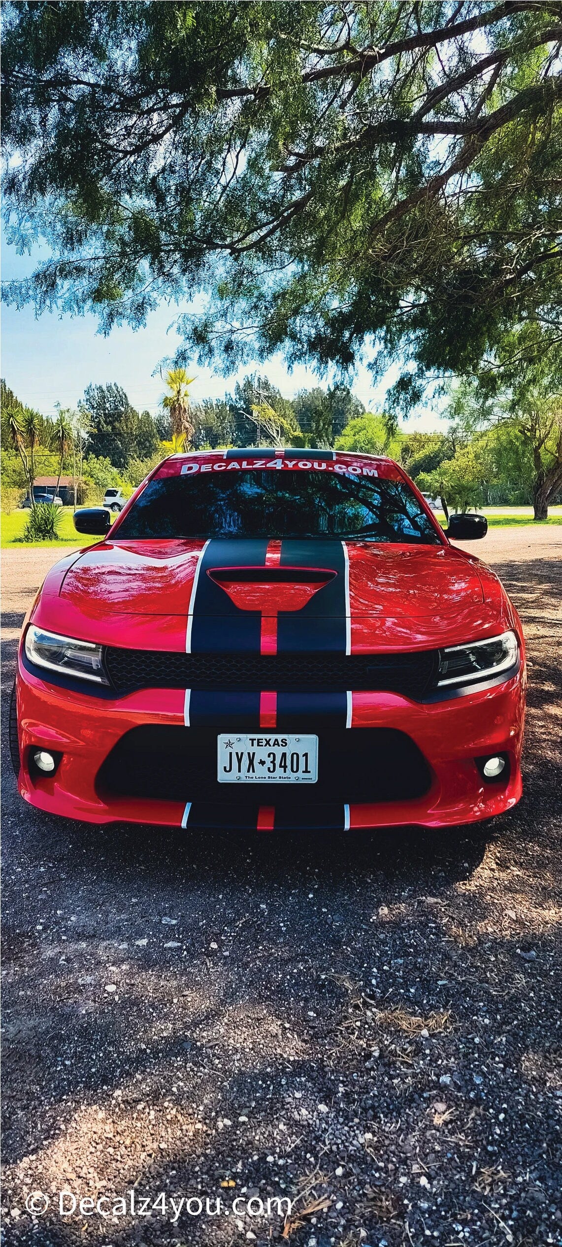 Award Winning Charger RACING Stripes Dual 10" & Pin Stripe/Graphic Sticker For Charger With Hood Scoop.