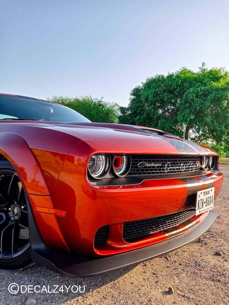 HoneyComb Racing Stripes Dual 10"  for 2015-2024 Challenger With Hood Scoop.