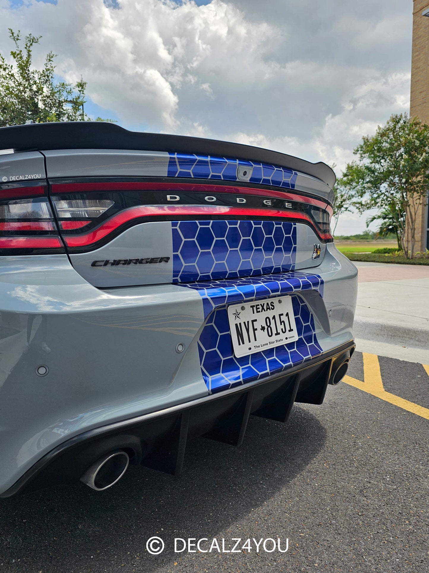 RACING Stripes Honey Comb Fat Stipe Custom fit to Charger With Hood Scoop Fits 2015 - 2024.