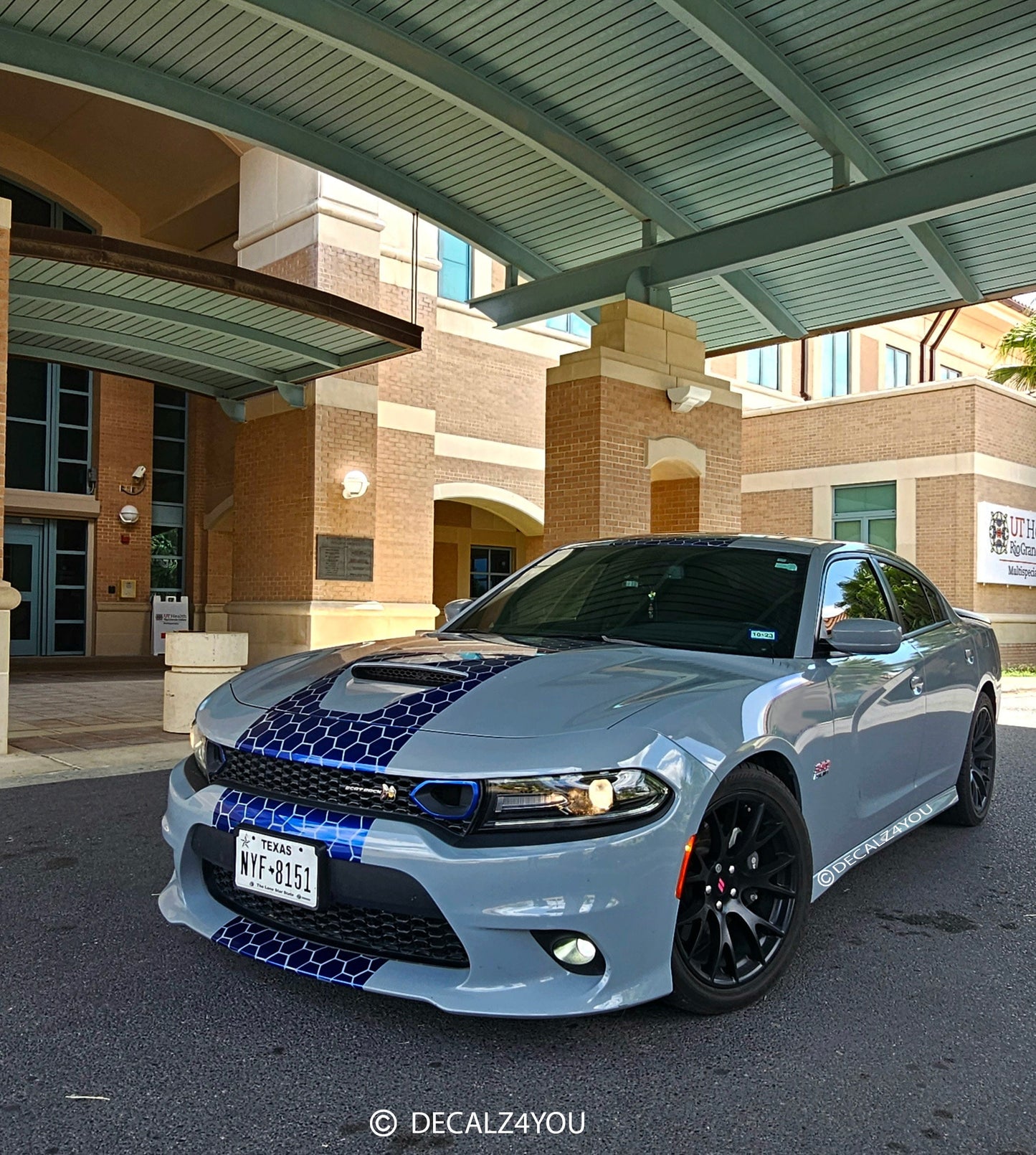 RACING Stripes Honey Comb Fat Stipe Custom fit to Charger With Hood Scoop Fits 2015 - 2024.