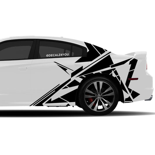 Abstract Lines Side Graphic Includes Driver & Passenger Charger 2011 - 2014
