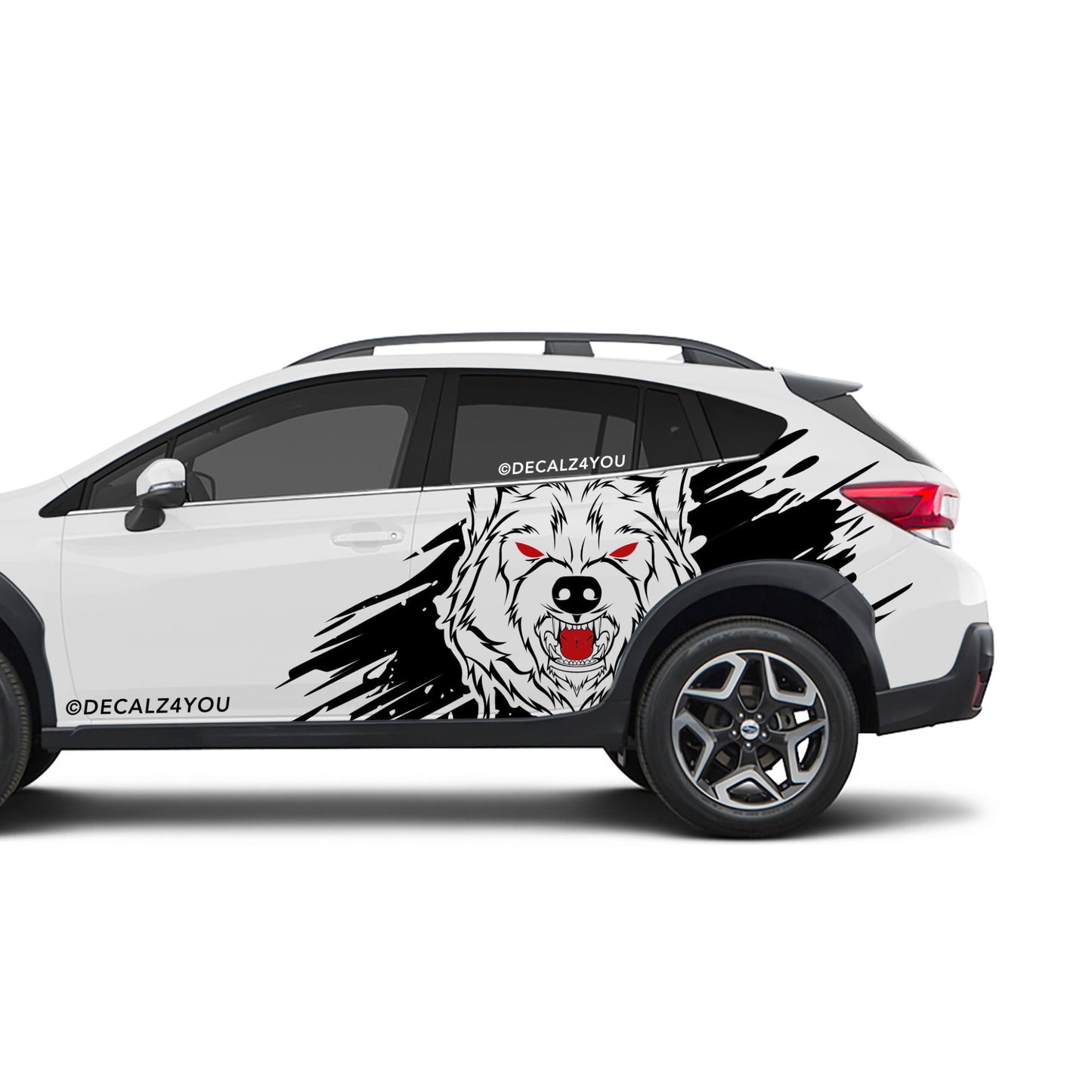 XL Angry Wolf Side Graphic Includes Driver & Passenger Crosstrek 2018 - 2020