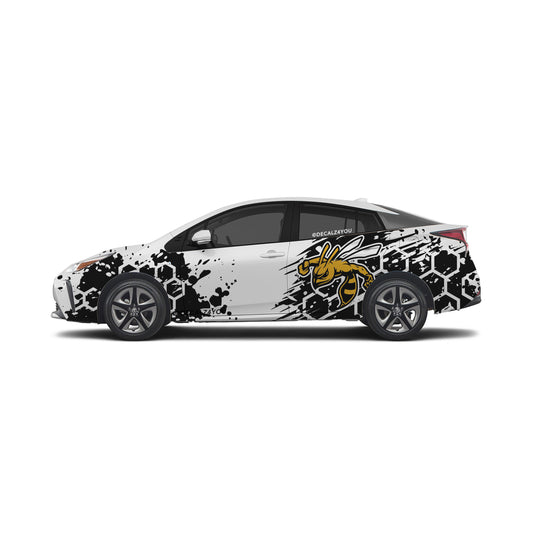 Extra Large HoneyComb Bee Side Graphic Includes Driver & Passenger Prius 2016 - 2022