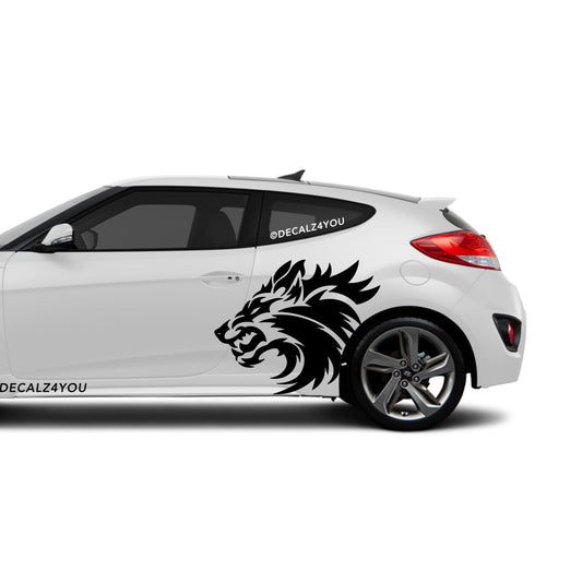 Snarling Wolf Side Graphic Includes Driver & Passenger Veloster 2019 - Current