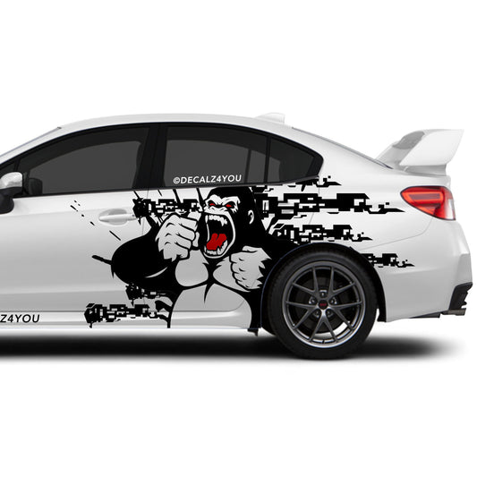 Angry Gorilla Side Graphic Includes Driver & Passenger Universal