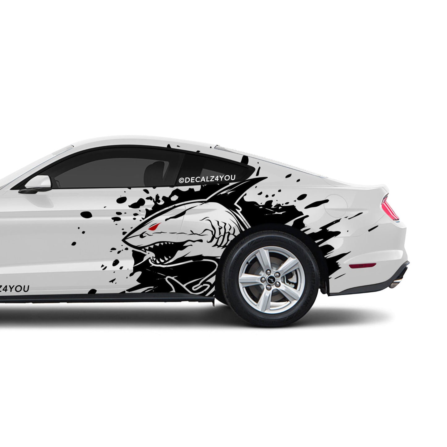 Angry Shark Side Graphic Includes Driver & Passenger Mustang 2015 - Current