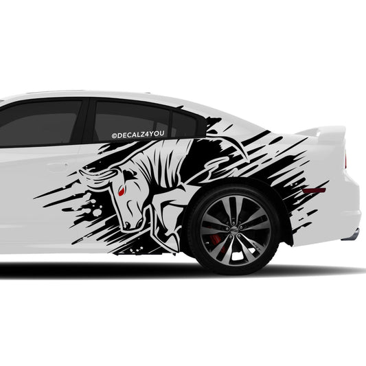 Angry Bull XL Side Graphic Includes Driver & Passenger Charger 2011 - 2014