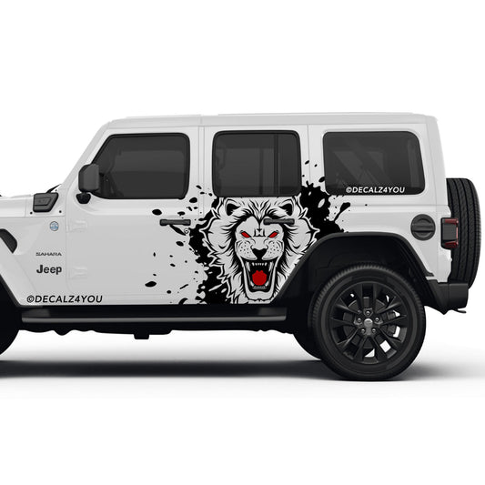 fierce Lion Side Graphic Includes Driver & Passenger Wrangler 2018 - Current