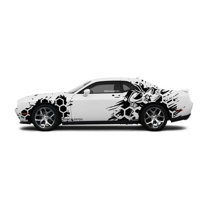 Full Size HoneyComb Bee Side Graphic Includes Driver & Passenger Challenger 2008 - Current.