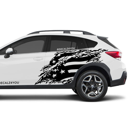 Distressed American Flag Side Graphic Includes Driver & Passenger Crosstrek 2018 - 2020