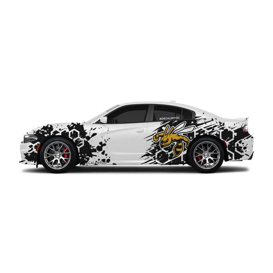 Extra Large HoneyComb Bee Side Graphic Includes Driver & Passenger Charger 2015 - Current