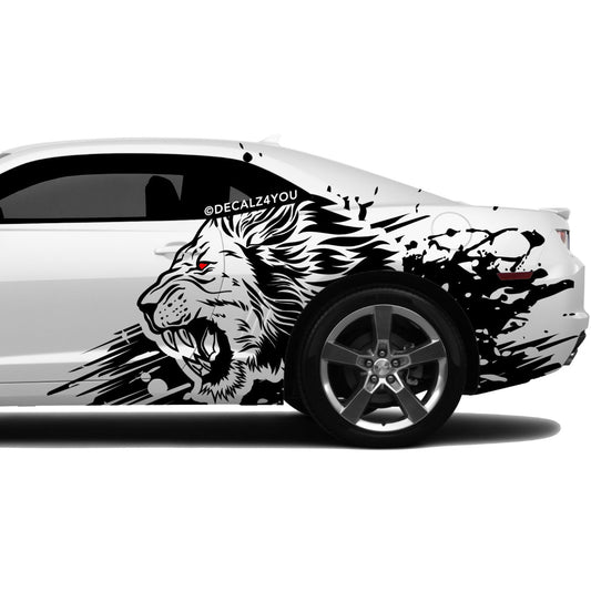 Angry Large Lion Side Graphic Includes Driver & Passenger Camaro 2010 - 2015