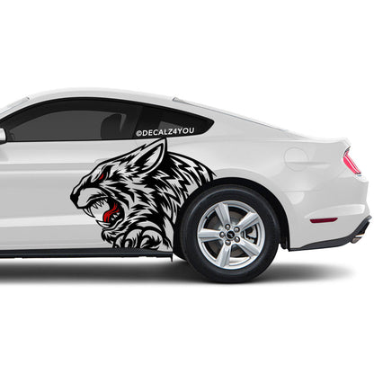 Angry Tiger Side Graphic Includes Driver & Passenger Mustang 2015 - Current