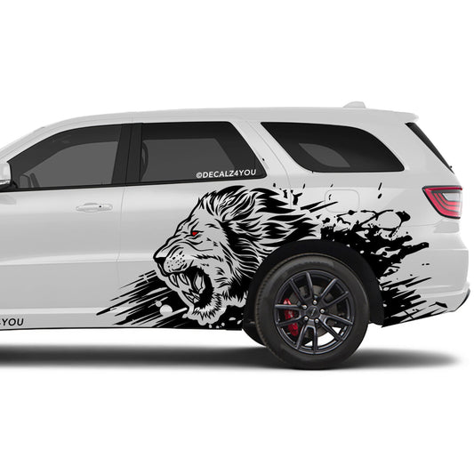Angry Large Lion Side Graphic Includes Driver & Passenger Durango 2018 - Current