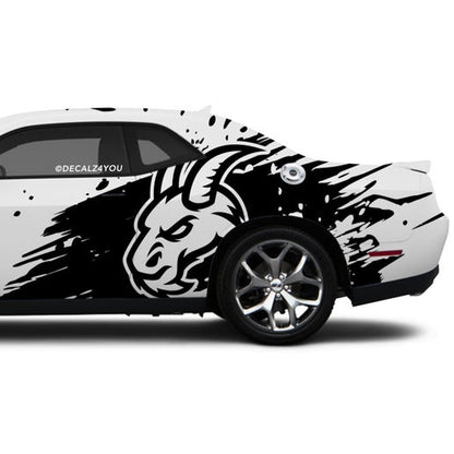 Mean  Angry Goat Side Graphic Includes Driver & Passenger Challenger 2008 - Current.
