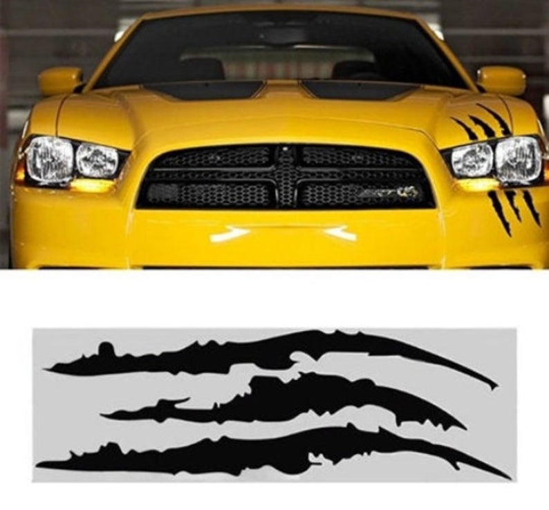 Scratch Stripe Headlight Car