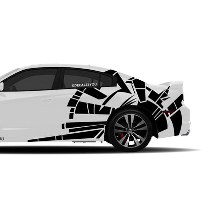 Abstract Extra Large Side Graphic Includes Driver & Passenger Charger 2011 - 2014