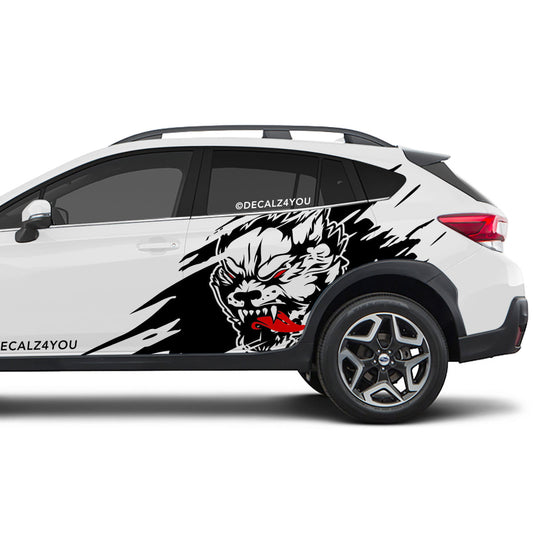 Angry Wolf Side Graphic Includes Driver & Passenger Crosstrek 2018 - 2020