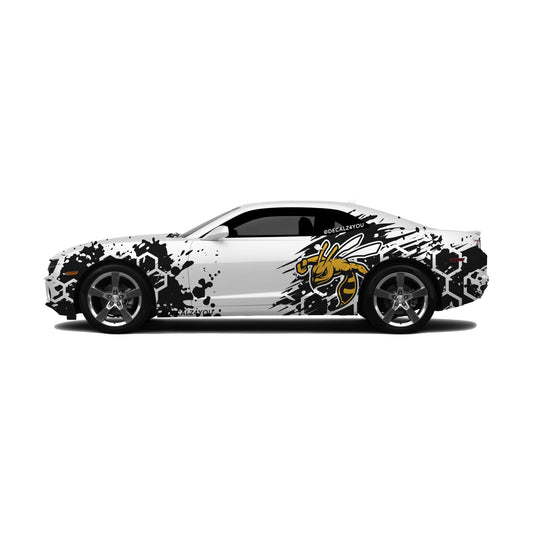 Extra Large HoneyComb Bee Side Graphic Includes Driver & Passenger Camaro 2010 - 2015