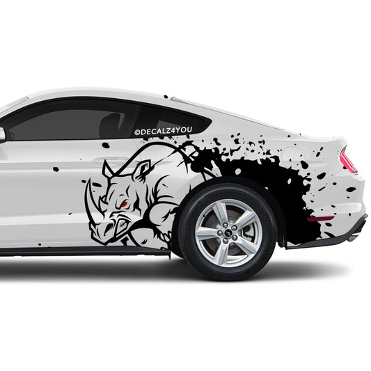 Angry Rhino Side Graphic Includes Driver & Passenger Mustang 2015 - Current