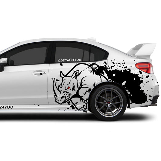 Angry Rhino Side Graphic Includes Driver & Passenger Universal