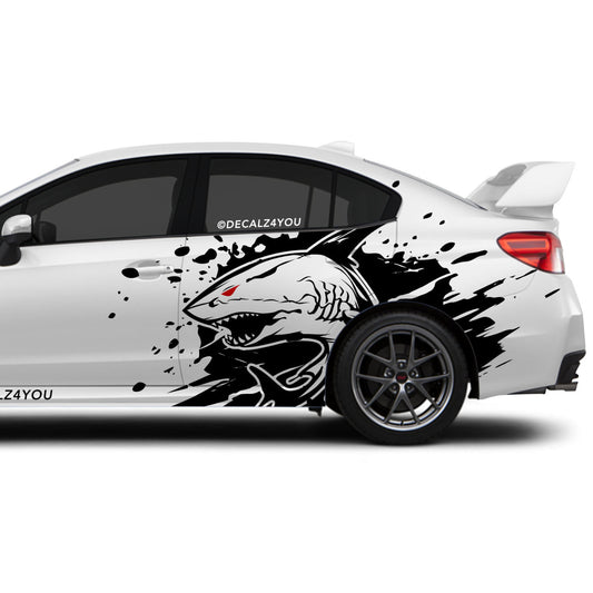 Angry Shark Side Graphic Includes Driver & Passenger Universal