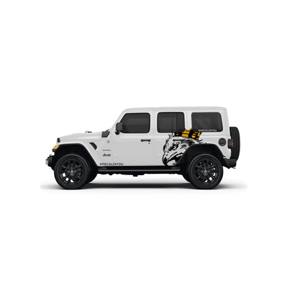 Large King Eagle Head Side Graphic Includes Driver & Passenger Wrangler 2018 - Current