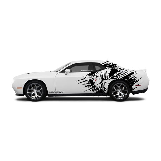 Angry Bull XL Side Graphic Includes Driver & Passenger Challenger 2008 - Current.
