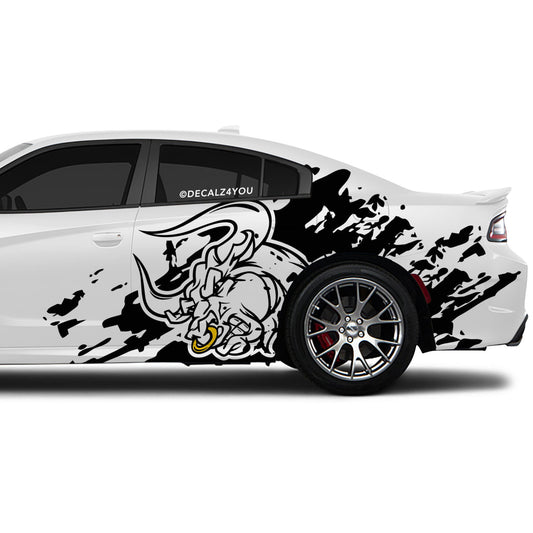 Large Angry Bull XL Side Graphic Includes Driver & Passenger Charger 2015 - Current