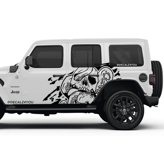 Skull Head Kraken Side Graphic Includes Driver & Passenger Wrangler 2018 - Current