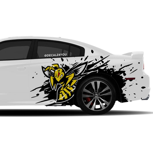Angry Flying Hornet Side Graphic Includes Driver & Passenger Charger 2011 - 2014