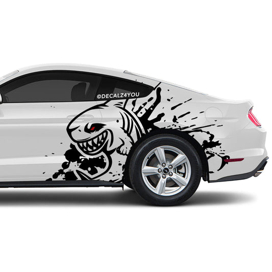 Angry Large Shark Side Graphic Includes Driver & Passenger Mustang 2015 - Current