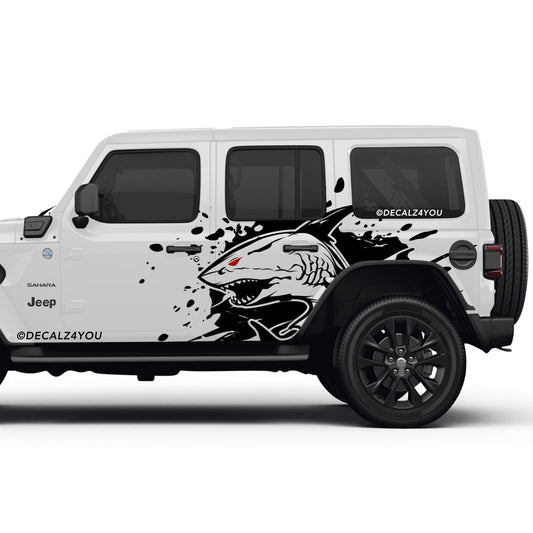 Angry Shark Side Graphic Includes Driver & Passenger Wrangler 2018 - Current