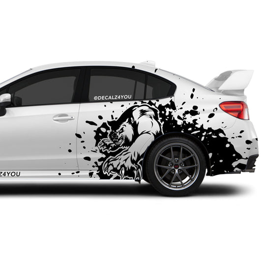 Mean  Angry Bear    Side Graphic Includes Driver & Passenger Impreza WRX 2014 - 2021