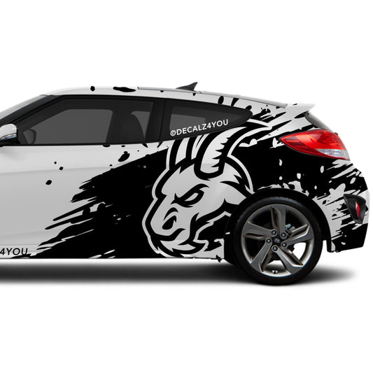 Mean Angry Goat Side Graphic Includes Driver & Passenger Veloster 2019 - Current