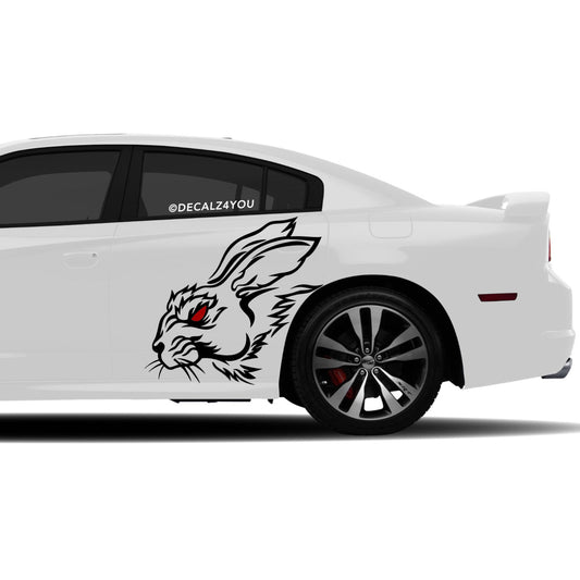 Angry Rabbit Side Graphic Includes Driver & Passenger Charger 2011 - 2014